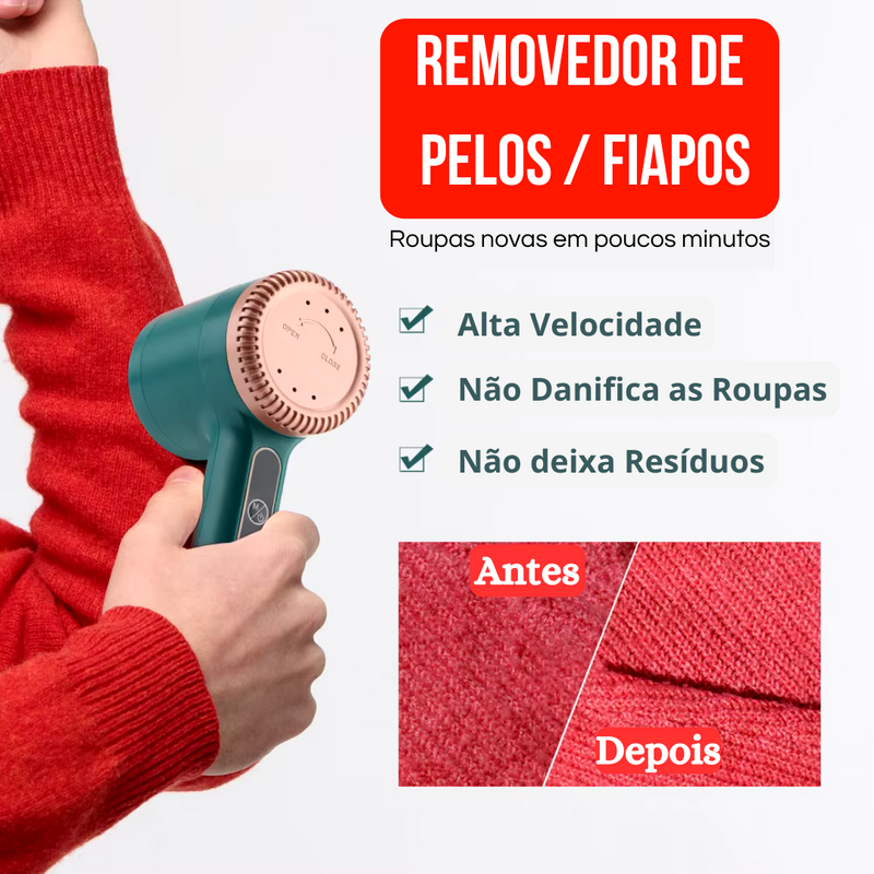 Removedor de Pelos/Fiapos Portátil (Recarregável)